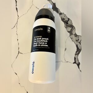 Owala White and Black Insulated Water Bottle